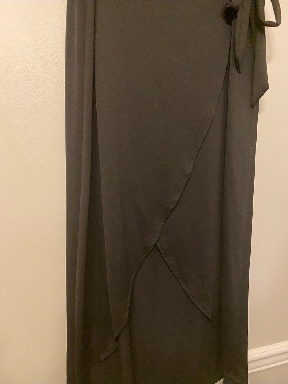 Ultra Flirt Black High-Low Wrap Skirt with Side Tie